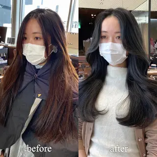 ロング カラー レイヤー/顔周り /透明感🩶高橋大のヘアスタイル