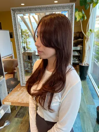 ロング カラー パーマ AIRFLOW所属・韓国ヘア ユイカのヘアスタイル