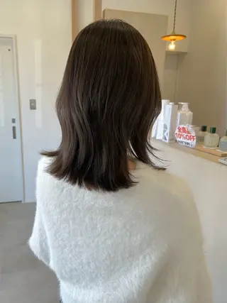 ミディアム カラー レイヤー/韓国ヘア 杉浦結梨のヘアスタイル