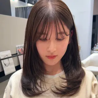 セミロング カラー k-two あべのキューズモール所属・k-two 天王寺♡ honokaのヘアスタイル