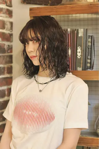 ミディアム パーマ Joh/メンズカット /レイヤー/ブリーチのヘアスタイル