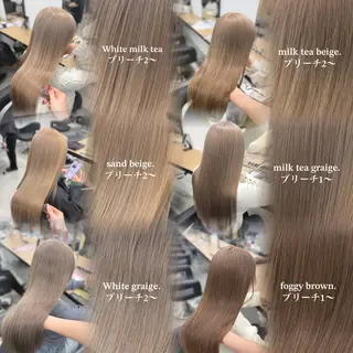 ロング カラー NAMI🤎ブラウン &ミルクティー🤍のヘアスタイル