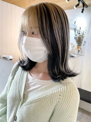 ミディアム カラー ブリーチダブルカラー 【koide】のヘアスタイル