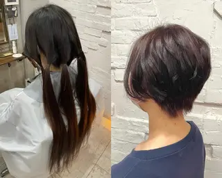 ショート カラー 【ピンク/韓国ヘア/ ヘアセット】亜海のヘアスタイル