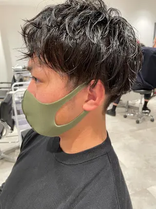 ショート カラー パーマ ヘアアレンジ メンズ パーソナルカラー合わ せたカラー🤍なつみのヘアスタイル