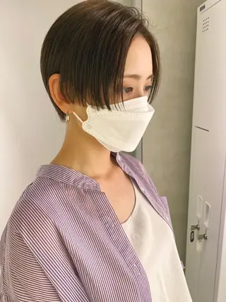 ショート 裕千/くびれヘア/ 韓国風ヘア/顔まわりのヘアスタイル