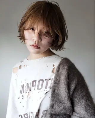 ショート カラー パーマ /レイヤー 榛地渉馬 /矢場町のヘアスタイル