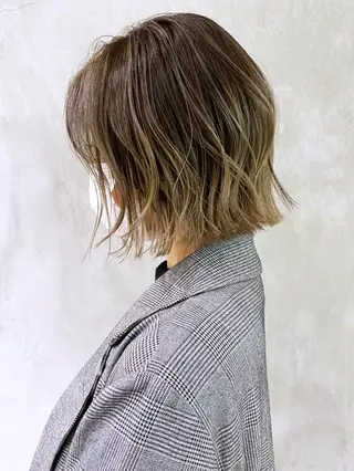 ミディアム カラー パーマ ヘアアレンジ ITbyALBUM 中野店のヘアスタイル