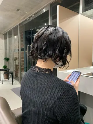 パーマ ボブパーマコテ巻き風 パーマNo1深江秀平のヘアスタイル