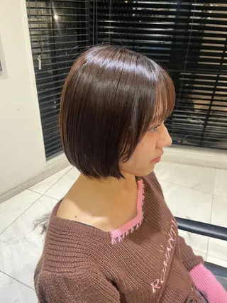 ショート ナミ🩶暗髪/暖色 ❤️/透明感/縮毛のヘアスタイル