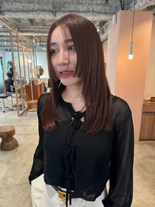 ミディアム パーマ カラー CEINE PATHのヘアスタイル