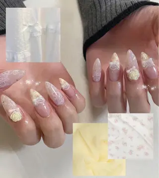 ネイル MINAMI໒꒱ Y2K、韓国ガーリーのネイルデザイン