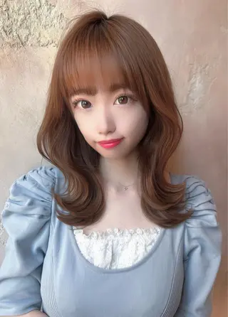 ミディアム カラー MIKU /ボブ/外ハネボブのヘアスタイル