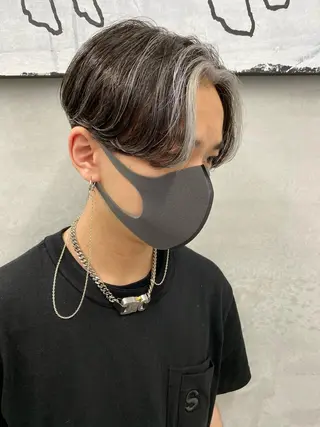 ショート カラー メンズ ブリーチダブルカラー ハイライト/山本喜熙のヘアスタイル