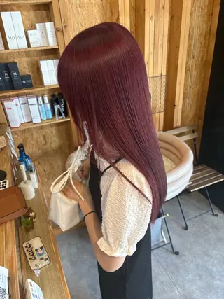 カラー まろみ暖色×ボブ ×chia🕯のヘアスタイル