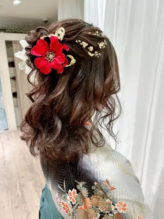 セミロング ヘアアレンジ セットサロン      ラフテル所属・大阪/ヘアアレンジ /似合わせset💐のヘアスタイル