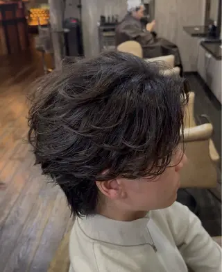 ショート パーマ メンズ メンズカット/パーマ 艶カラーTAIGA︎のヘアスタイル