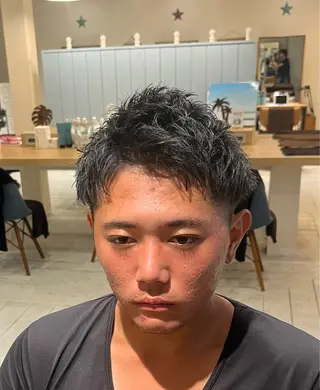 ショート メンズ BLUE       hair＆Life所属・メンズ特化 山崎  蓮のヘアスタイル