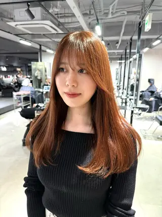 セミロング カラー 心斎橋/レイヤー/W カラー/Haruhiのヘアスタイル