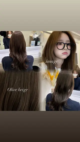 ロング ベージュカラー🤎 酸性縮毛矯正のヘアスタイル