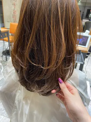 セミロング カラー Surpass所属・🌈小顔似合わせ SHIHO🌈のヘアスタイル