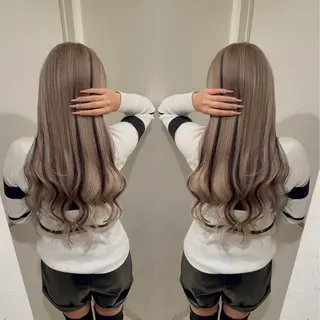 セミロング カラー ヘアアレンジ 🔥ハイトーンカラー ギャルNAOKI🔥のヘアスタイル