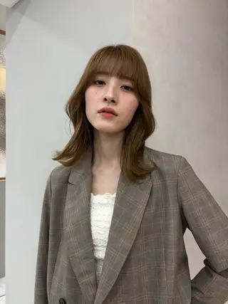 セミロング カラー 💖美髪矯正／透明感 カラー💖のぞみのヘアスタイル