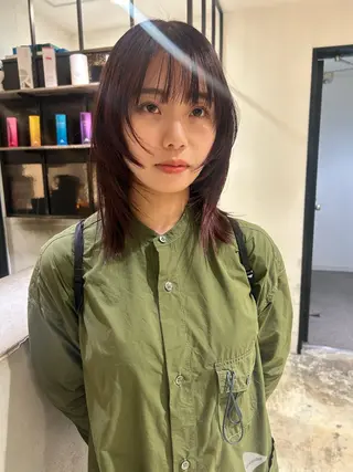 ミディアム カラー Loom.所属・村上雅人 ナチュラルモードのヘアスタイル