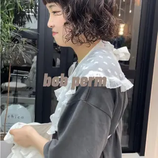 ミディアム ボブカットモデル/パ ーマ/harunaのヘアスタイル