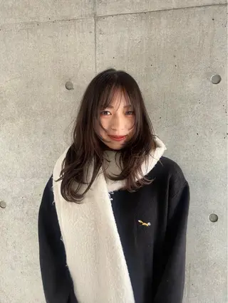 ロング カラー 愛莉/ラベンダー/ ベージュ/ブラウンのヘアスタイル