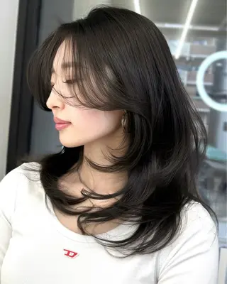 ミディアム 京都レイヤーカット うえひのヘアスタイル