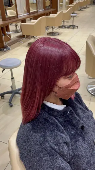 カラー 地毛風ストレート/ ケアカラー/セキネのヘアスタイル