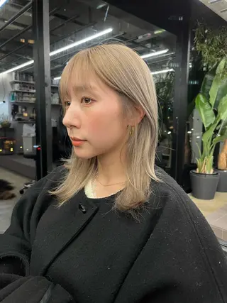 ミディアム カラー ダブルカラー/ ケアブリーチ/クニトのヘアスタイル