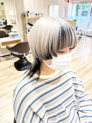 ミディアム カラー 🌈派手髪ハイトーン 🌈鈴木亮太🌈のヘアスタイル