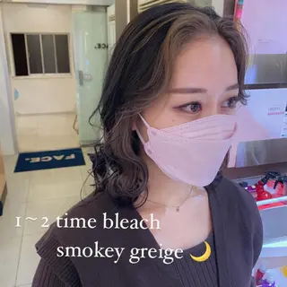 ミディアム カラー 似合わせカットカラー ♡佐藤捺美のヘアスタイル