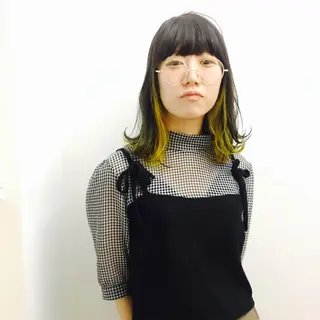 ミディアム カラー ブリーチなしで透明感 艶カラー【Ryo】のヘアスタイル