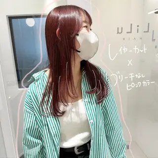 ミディアム カラー お洒落パーマ/ 艶カラー/michiのヘアスタイル