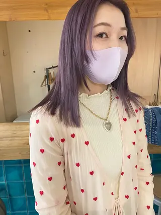セミロング カラー パーマ美容師 hanaのヘアスタイル