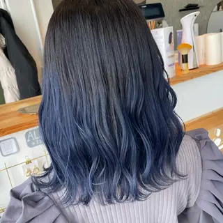 ミディアム カラー Lull (シェアサロンReco VIProom)所属・Lull1人美容室 バレイヤージュのヘアスタイル