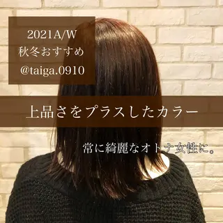 ミディアム カラー レディースヘア💫 加藤たいが🐯のヘアスタイル
