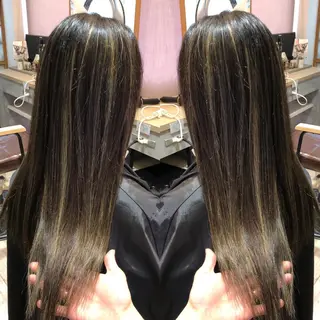 ロング カラー ブリーチカラー🌈 石垣翔太のヘアスタイル