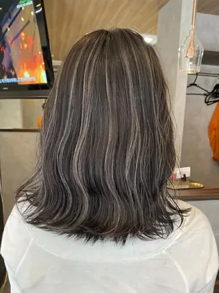 セミロング カラー RIENS♡xrea 山本優舞のヘアスタイル