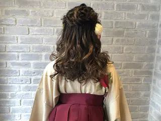 ロング カラー パーマ ヘアアレンジ 藤井 菜緒のヘアスタイル