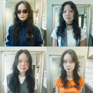 ロング パーマ コテ巻き風パーマ レイヤーカット ぱるのヘアスタイル