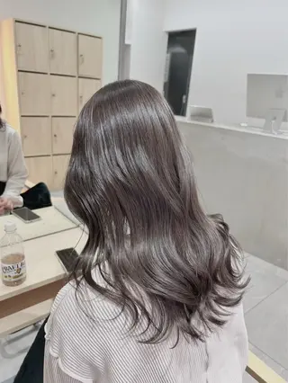 セミロング カラー 透明感カラー グレージュ/あいのヘアスタイル
