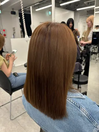 ロング カラー ブリーチなし透明感 ×縮毛矯正🤍ユウのヘアスタイル