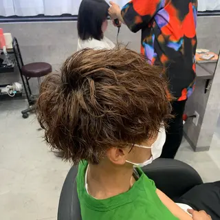 パーマ メンズ _WHITE所属・ダウンパーマ 曲がる縮毛矯正のヘアスタイル