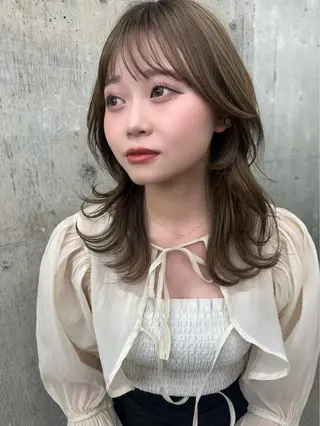 ミディアム カラー 🪐レイヤー/美髪 カラー/加野彩果🪐のヘアスタイル