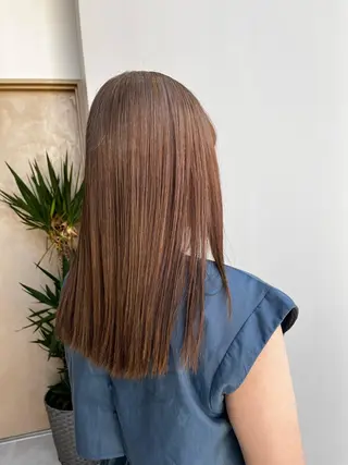 セミロング カラー 🥀暖色韓国ヘア💕 保科侑花のヘアスタイル