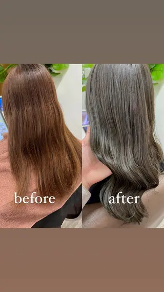 ミディアム カラー 透明感カラー/ イルミナカラーヒロキのヘアスタイル